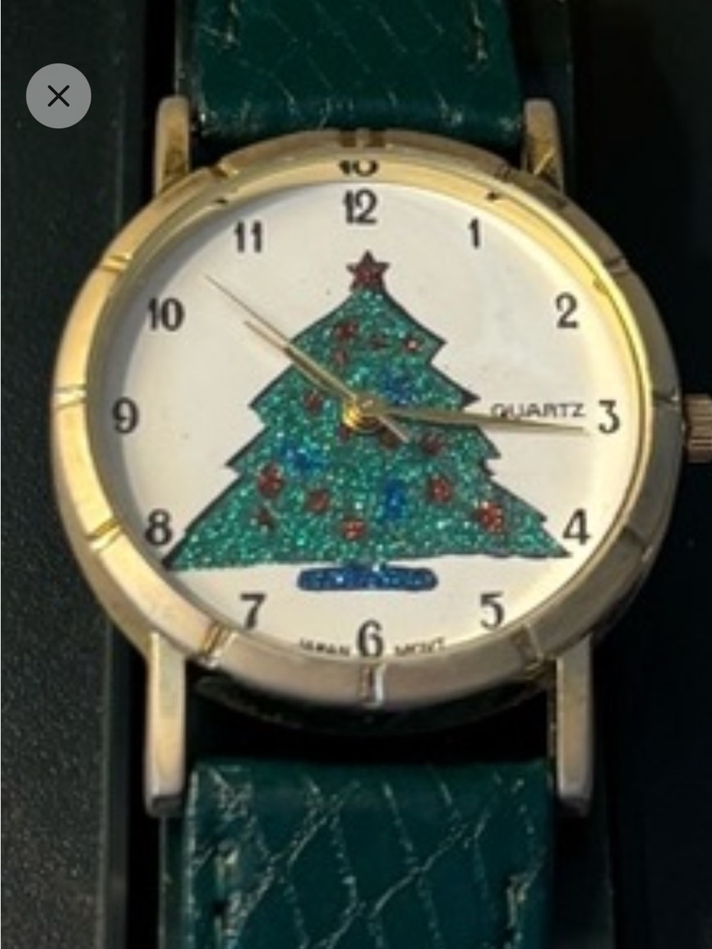 Women’s Green Glitter Christmas Tree Bracelet Watch - Unbranded